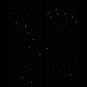 4x5 glow-in-the-dark skylight mural with Big and Little Dipper constellations, painted using Night Sky Stencils DIY kit